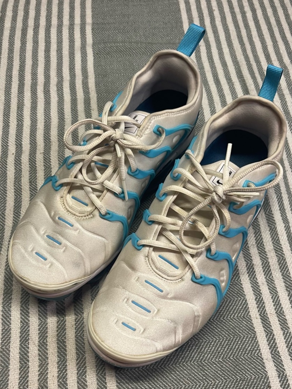 Nike Air VaporMax Plus White Blue Shoes Size‎ 10